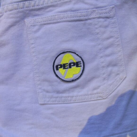 Vintage Pepe London Carpenter Button Fly Mom Jean Shorts Size 28 - Picture 3 of 3